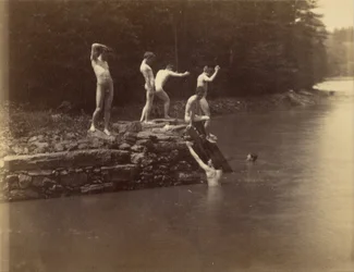 Eakinss Studenten am Schwimmloch